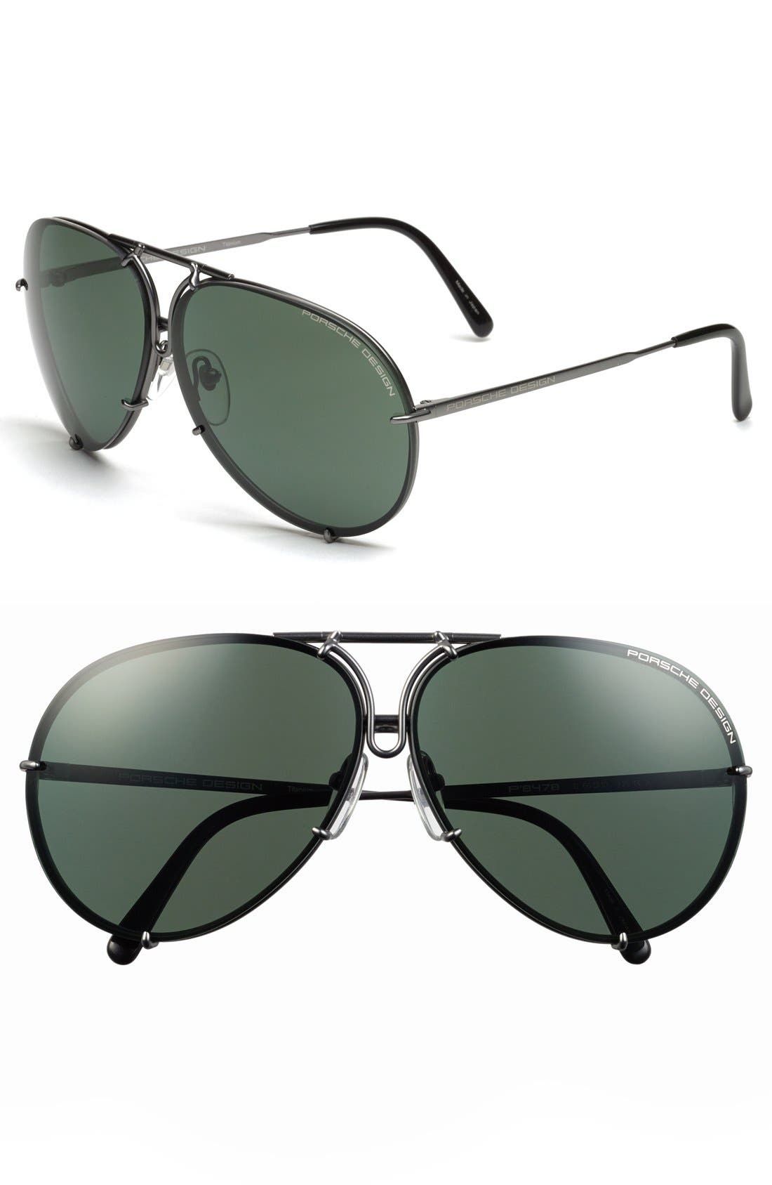 'P8478' 66mm Aviator Sunglasses | Nordstrom