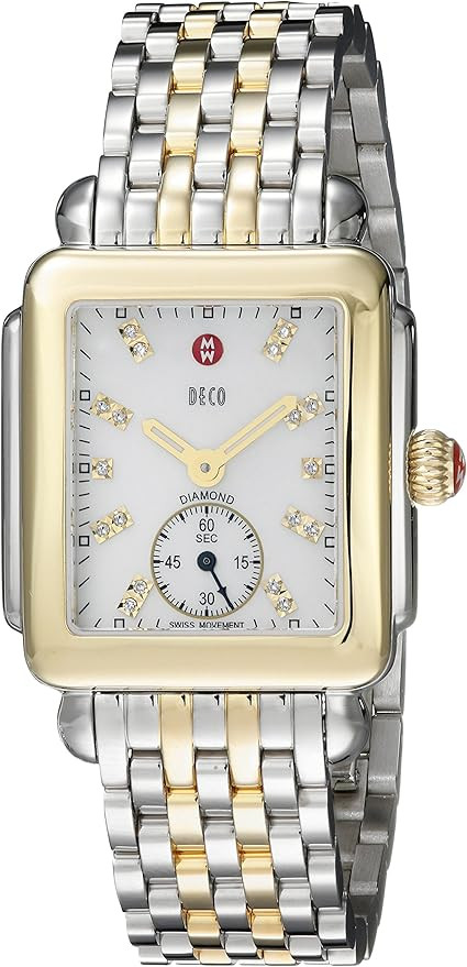 MICHELE Women's MWW06V000042 Deco 16 Diamond-Accented Stainless Steel Watch | Amazon (US)