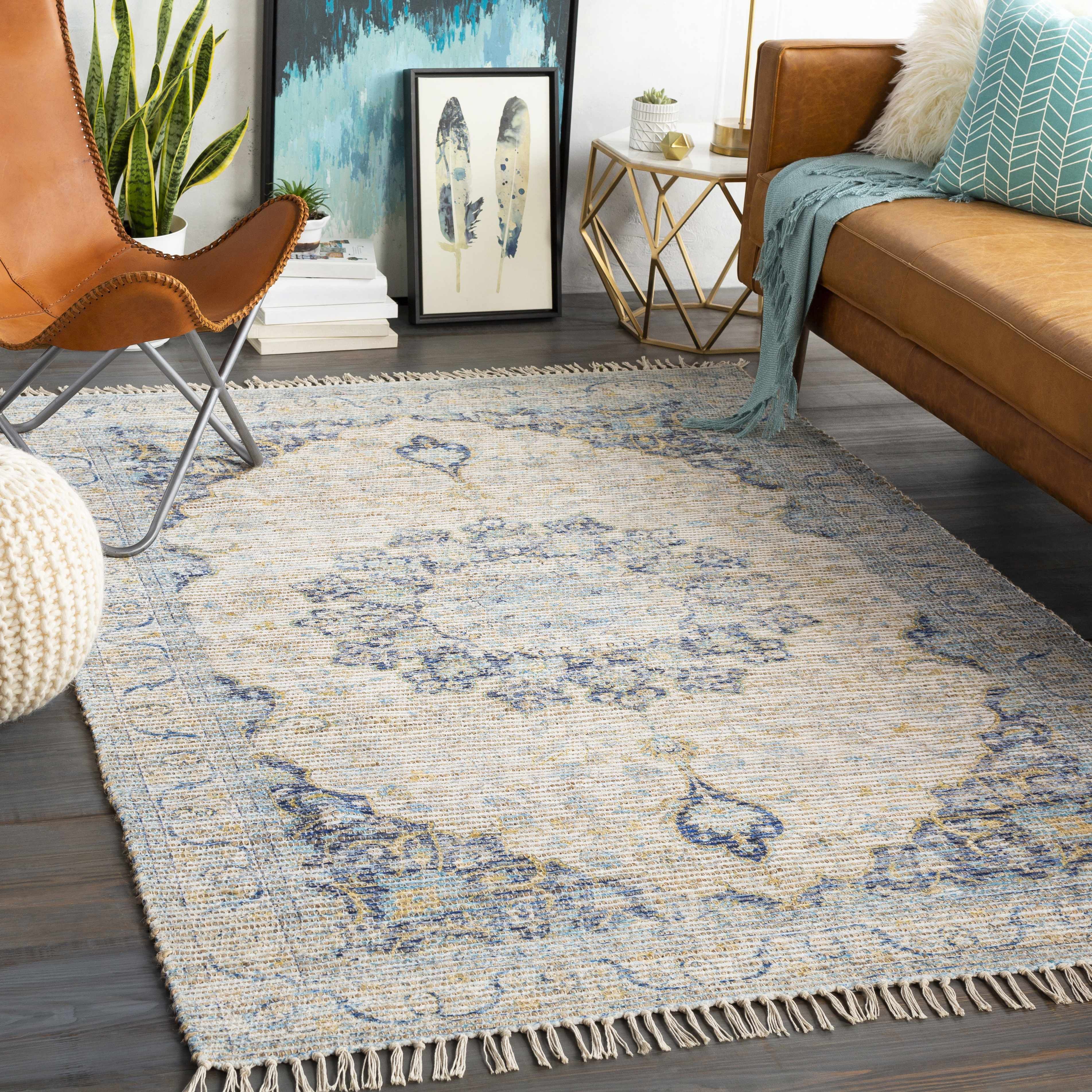 Wallburg Hand Woven White Tassel Rug - Clearance | Boutique Rugs
