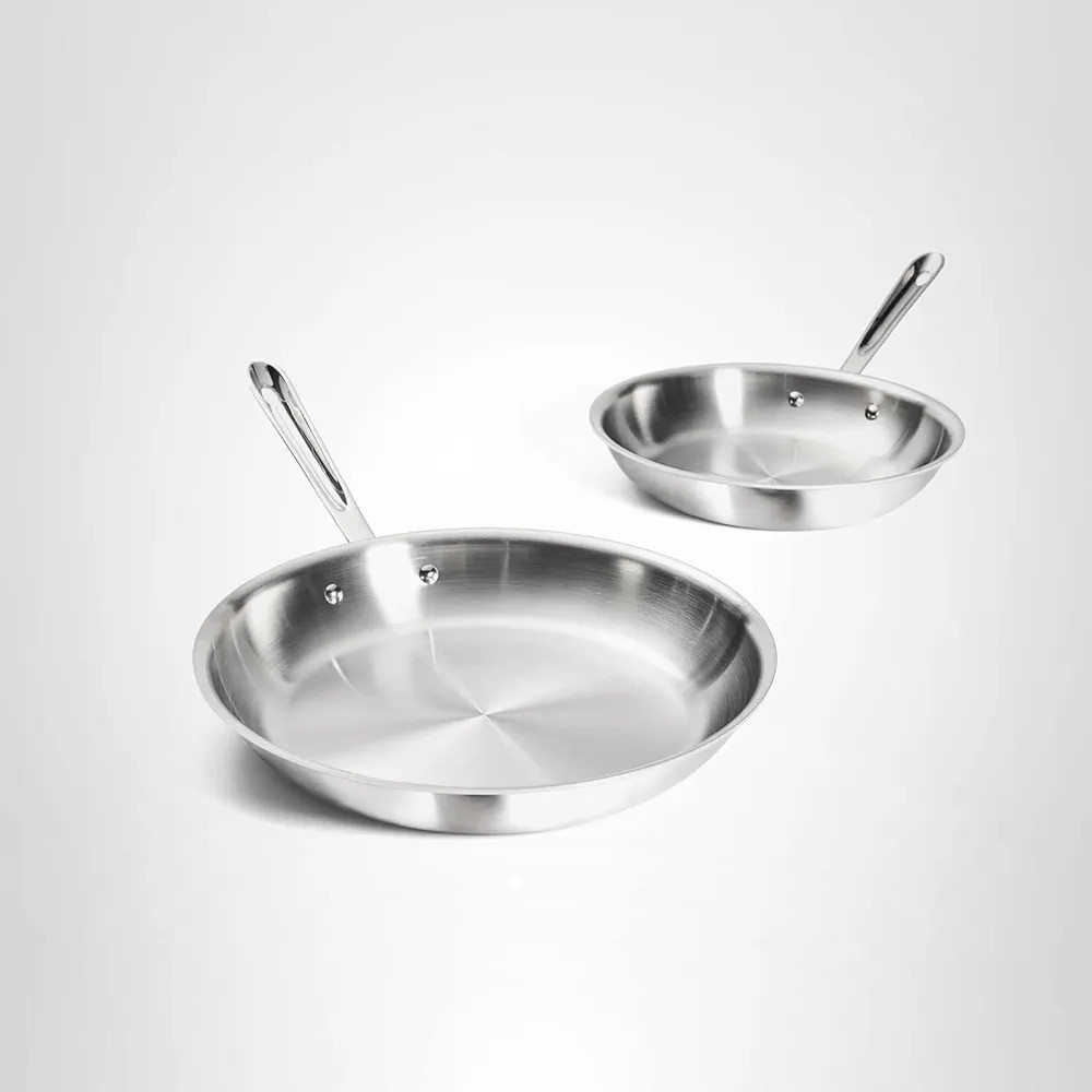 All-Clad D3 3-Ply Stainless Steel Fry Pan Set 2 Piece, 10, 12 Inch, Induction Oven Broiler Safe 6... | Amazon (US)