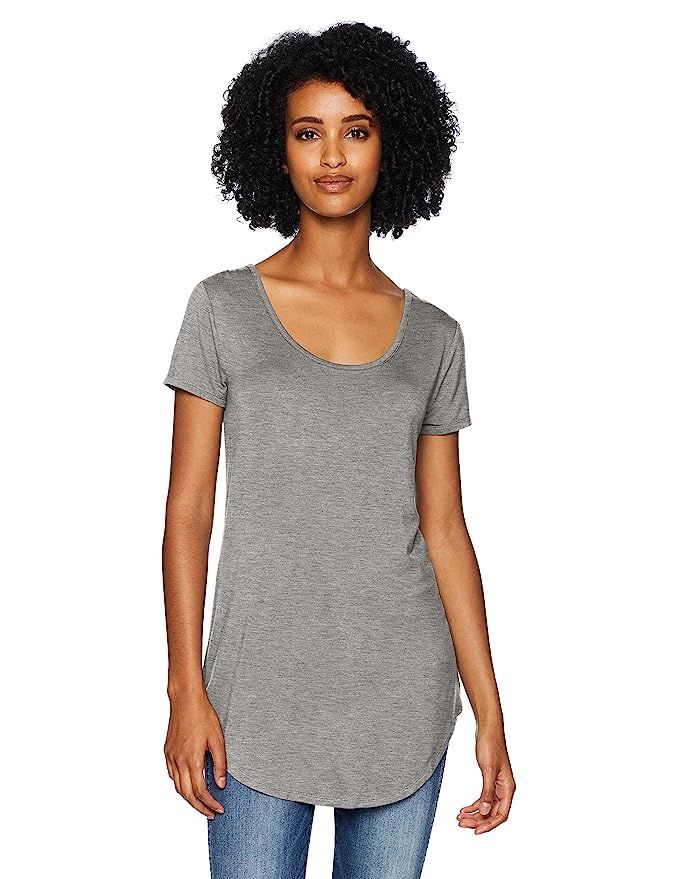 Amazon Brand - Daily Ritual Women's Jersey Short-Sleeve Scoop-Neck Longline T-Shirt | Amazon (US)