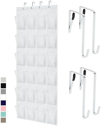 GORILLA GRIP Over the Door Shoe Organizer, 24 Large Breathable Mesh Pockets, Space Saving Hanging... | Amazon (US)