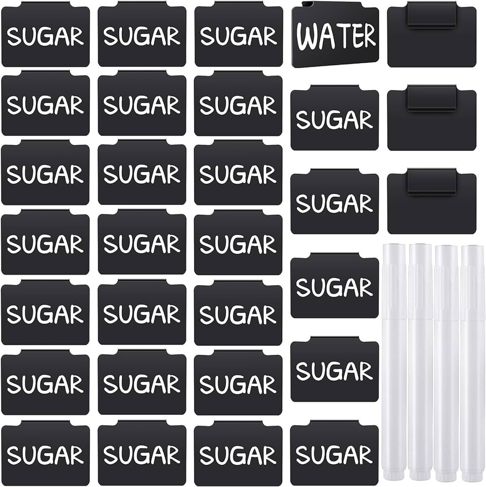 Plastic Basket Bin Label Clip on Removable Basket Label Kitchen Pantry Basket Label Clip with Whi... | Amazon (US)