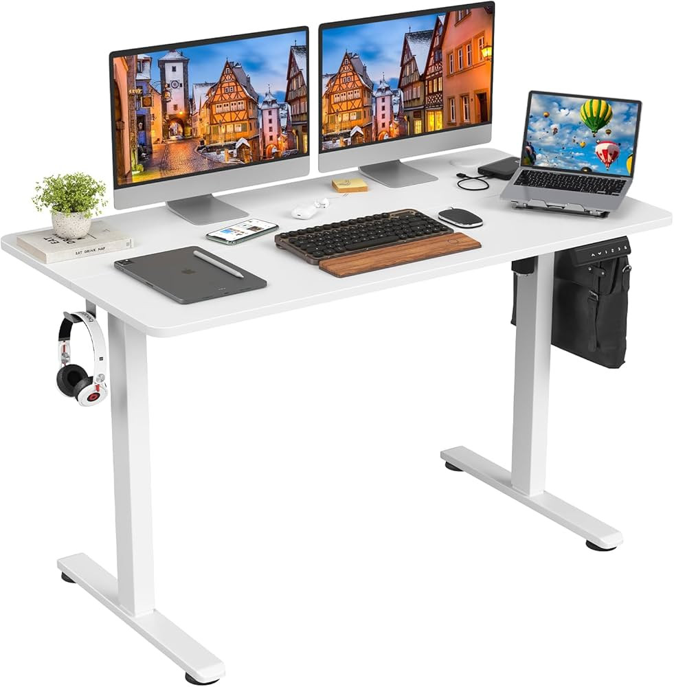 STARY Electric Standing Desk Adjustable Height Sit Stand Home Office Desk with Splice Board | Amazon (US)