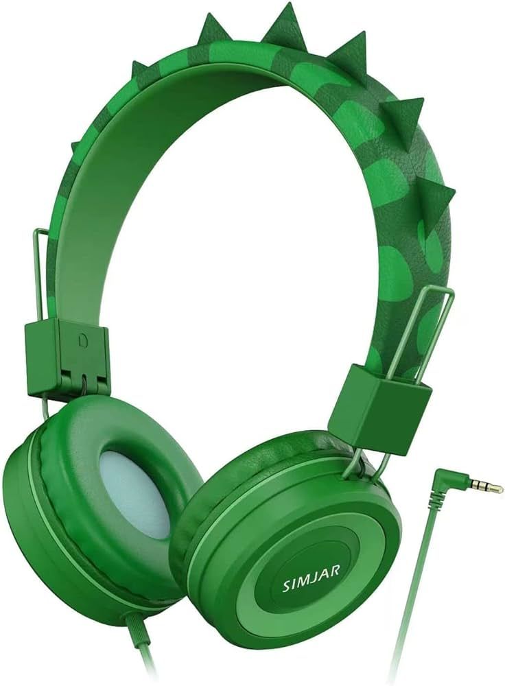 SIMJAR Dinosaur Kids Headphones with Microphone for School, Volume Limiter 85/94dB, Over-Ear Girl... | Amazon (US)