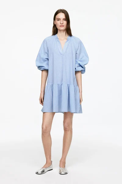 Linen-Cotton Dress – Light Blue/Stripe – Women – ARKET GB | Arket UK