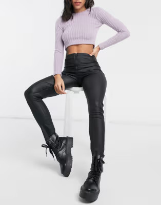 Vila – Leggings aus Kunstleder in Schwarz | ASOS (Global)