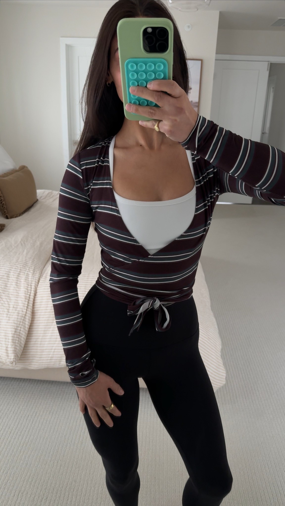 wearing size XS in wrap top, tank, & leggings! 