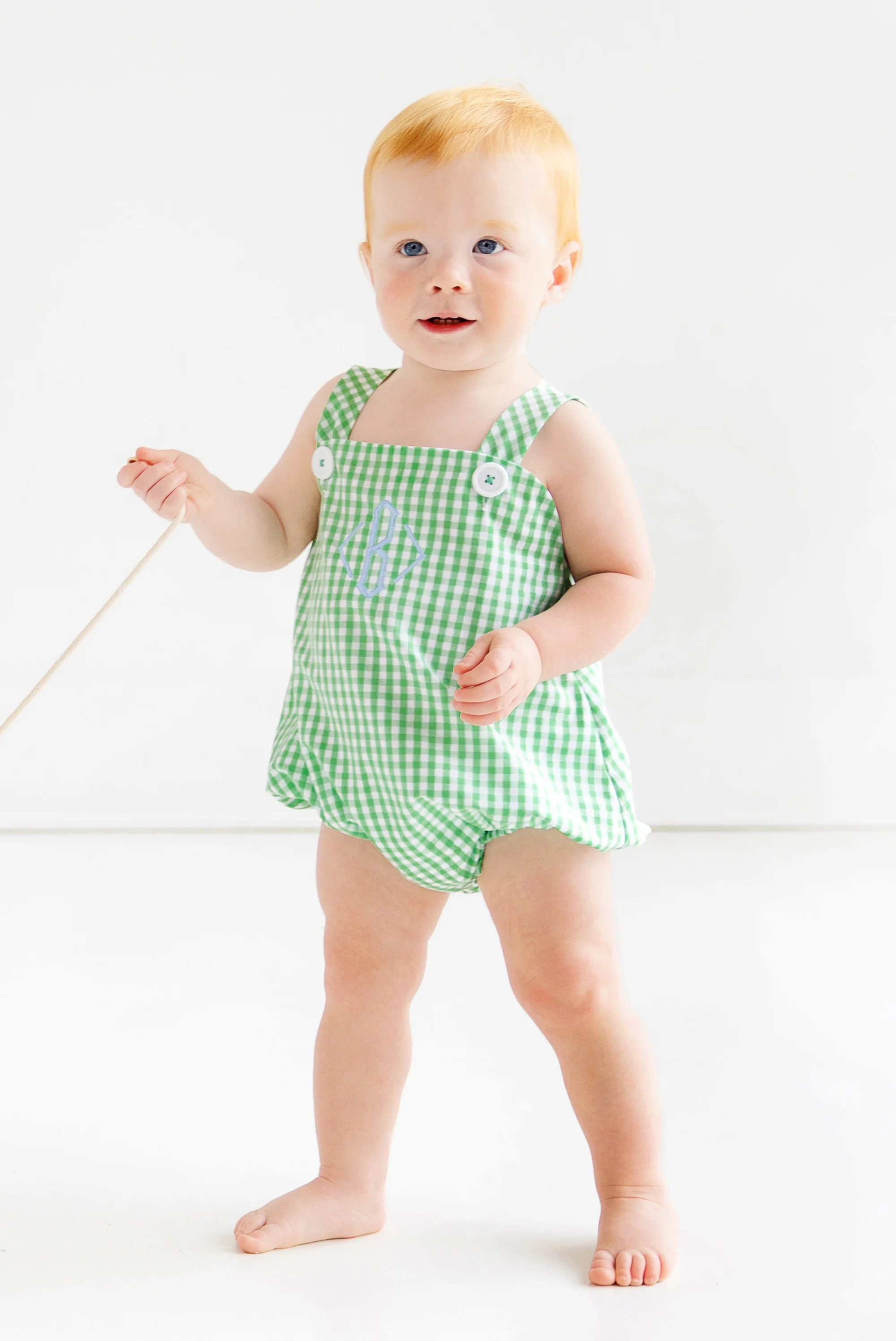 Bingham Bubble - Grafton Green Gingham with Worth Avenue White | The Beaufort Bonnet Company