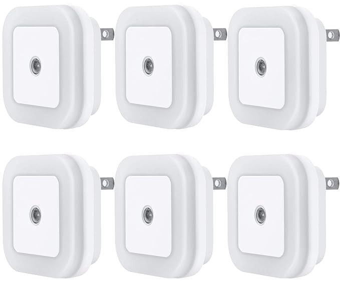 Uigos LED Night Light Lamp with Smart Sensor Dusk to Dawn Sensor, Daylight White, 0.5W Plug-in, 6... | Amazon (US)