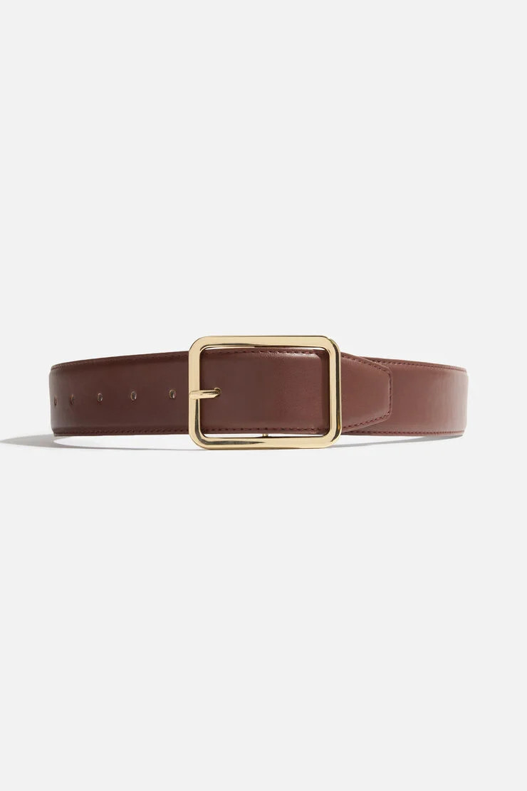 Rounded Square Faux Leather Belt | Dynamite Clothing