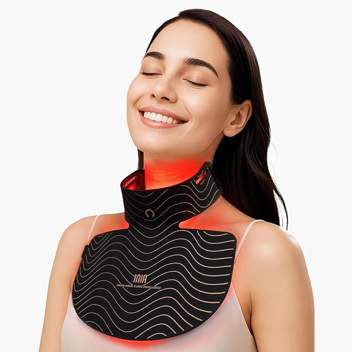 INIA Red Light Therapy Mask for Neck & Décolleté – 850nm NIR + 3 Light Modes for Anti-Aging, ... | Amazon (US)