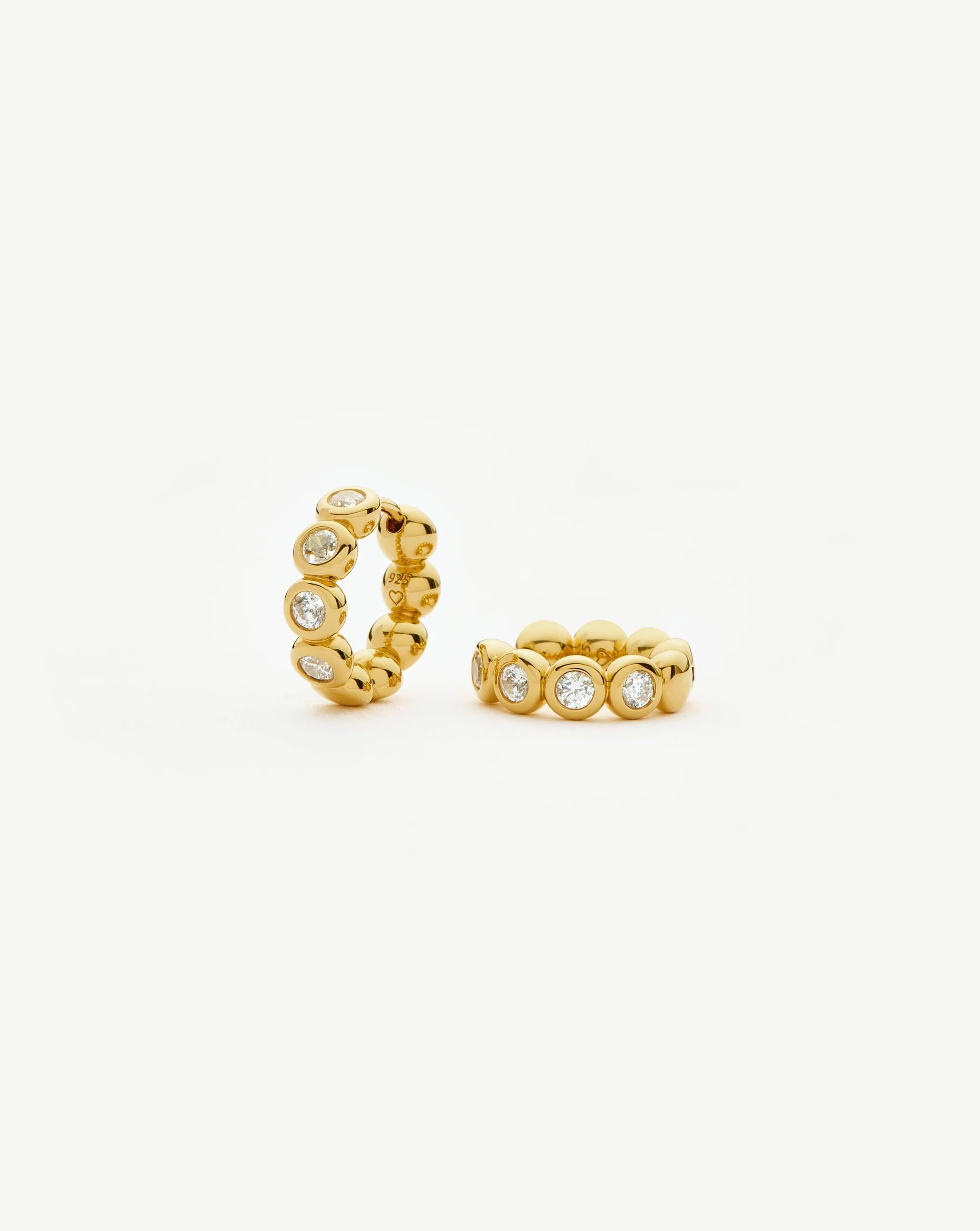 Tennis Small Hoop Earrings| 18ct Gold Vermeil Cubic Zirconia Earrings | Missoma UK