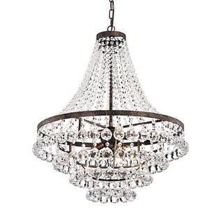 Edvivi 7-Light Antique Copper Empire Chandelier with Hanging Crystals-EPJ4519AC - The Home Depot | The Home Depot