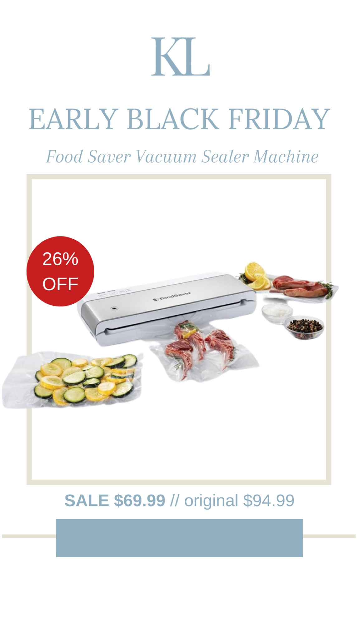 Bought this for my husband for Christmas 🤫 after seeing @naptimekitchen rave about this model. If you’re in the market for a vacuum sealer, this one fits the bill! #amazonearlyblackfridaydeals #earlyblackfriday #amazondeals #amazonfinds 

#LTKFindsUnder100 #LTKSaleAlert #LTKCyberWeek