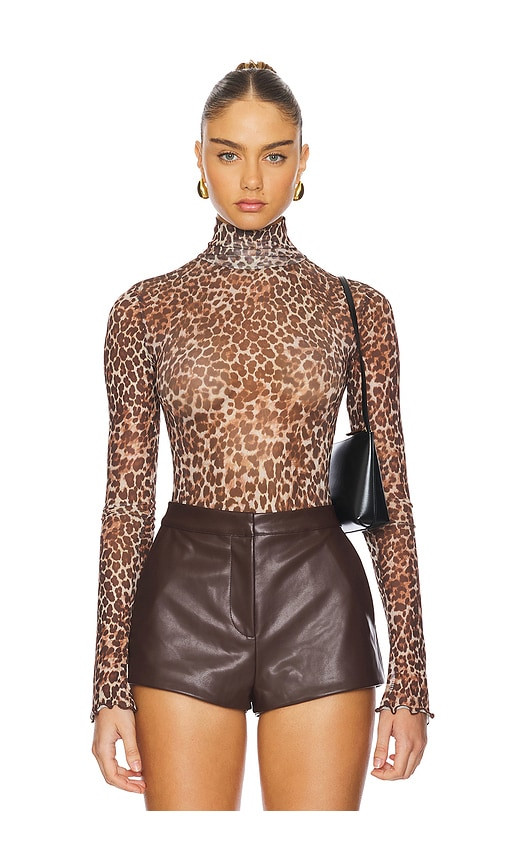 NBD Mira Sheer Bodysuit in Brown. - size L | Revolve Clothing (Global)