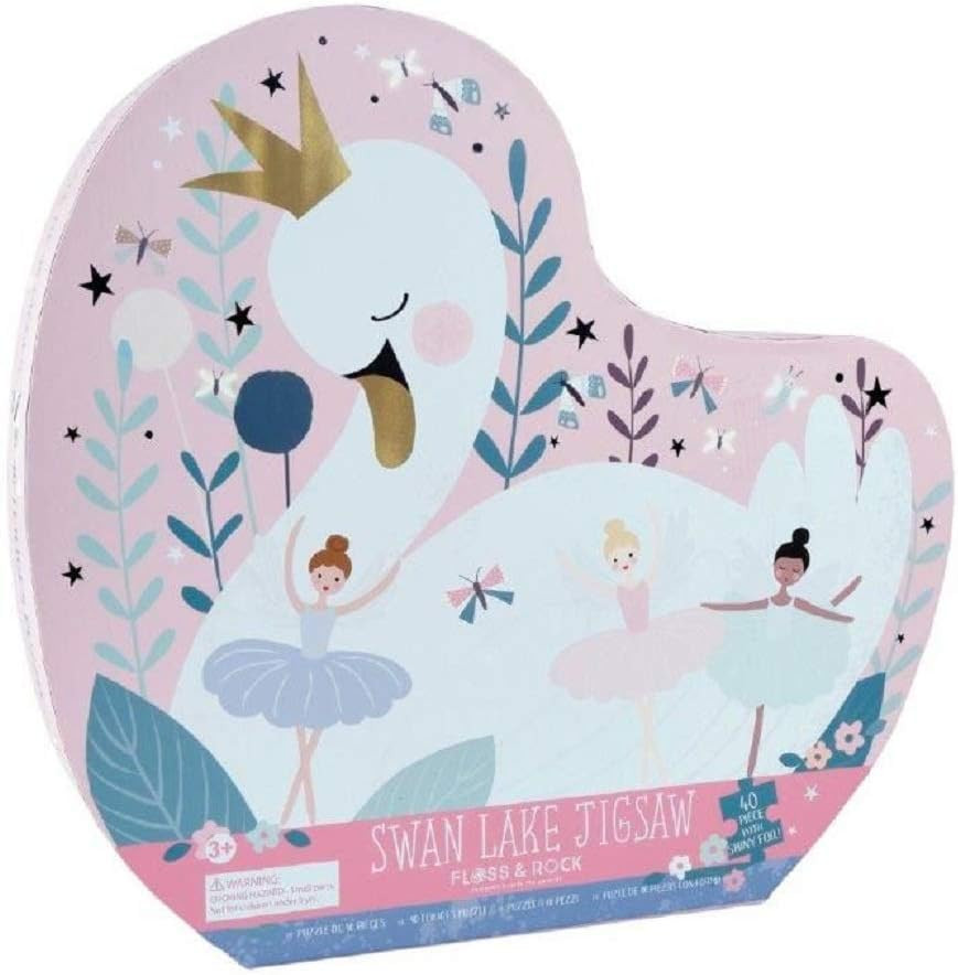 Floss & Rock 42P6325 Enchanted Swan Shaped Jigsaw with Shaped Box, 40-Piece Set | Amazon (US)