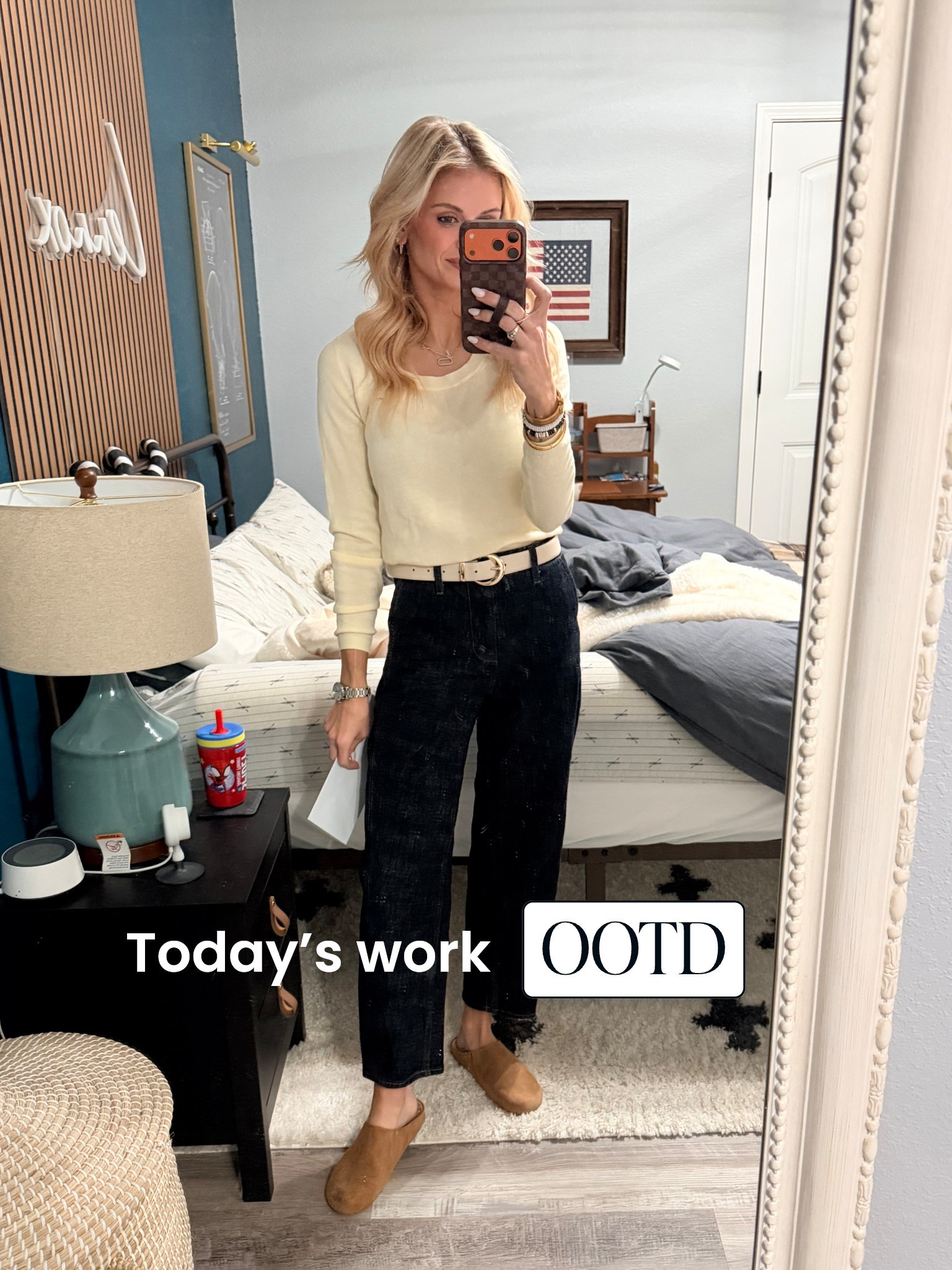 Spring work outfit of the day
Small sweater
0 jeans 
Shoes fit tts

#LTKSpringSale #LTKootd #LTKWorkwear