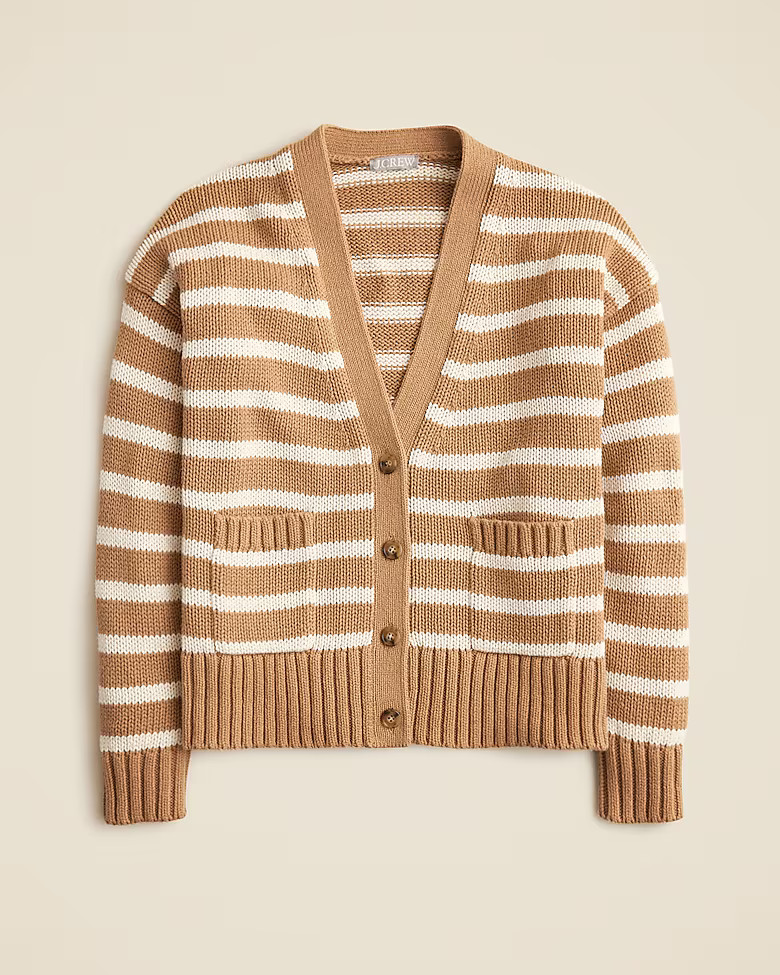 Heritage cotton relaxed cardigan in stripe | J. Crew US