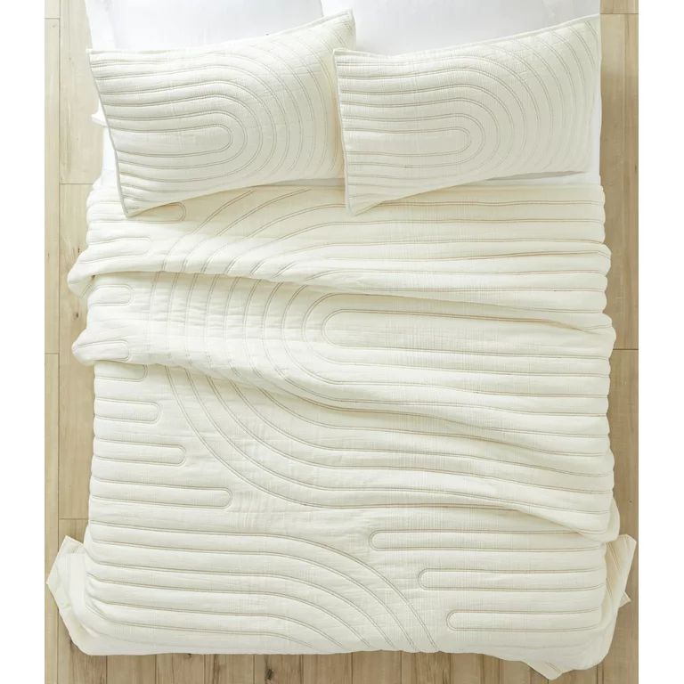 Better Homes & Gardens White Textured Arched Cotton Quilt, Queen - Walmart.com | Walmart (US)