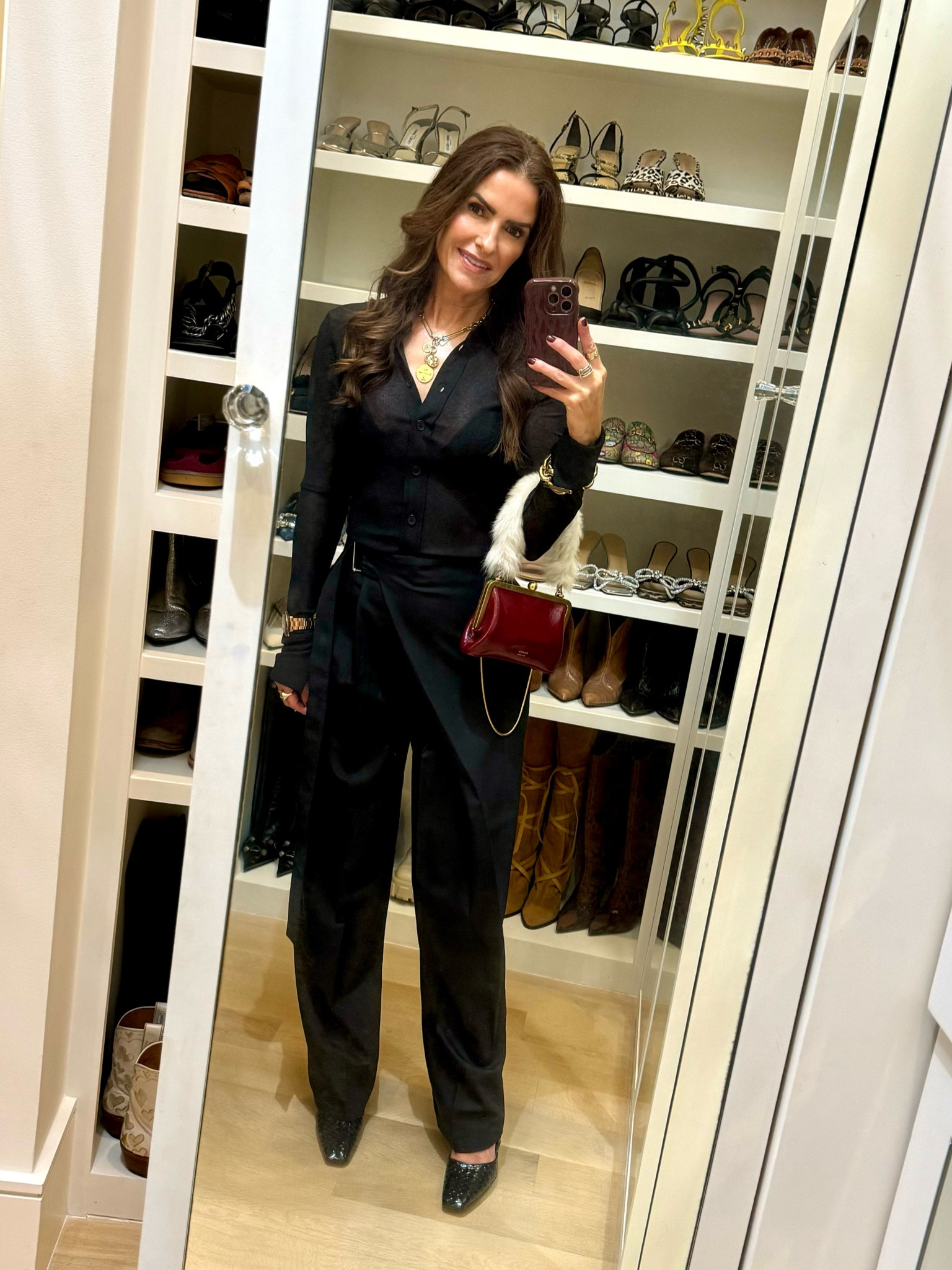 date night in dallas heading to new restaurant @lepassagedallas w friends it was amazing! 

shop this oh so chic #datenight look my black wrap pants (run tts wearing a 4) & beautiful button down sweater (runs tts wearing small) & stunning accessories too~ perfect for your next holiday party✨✨

#LTKHoliday #LTKStyleTip #LTKWorkwear