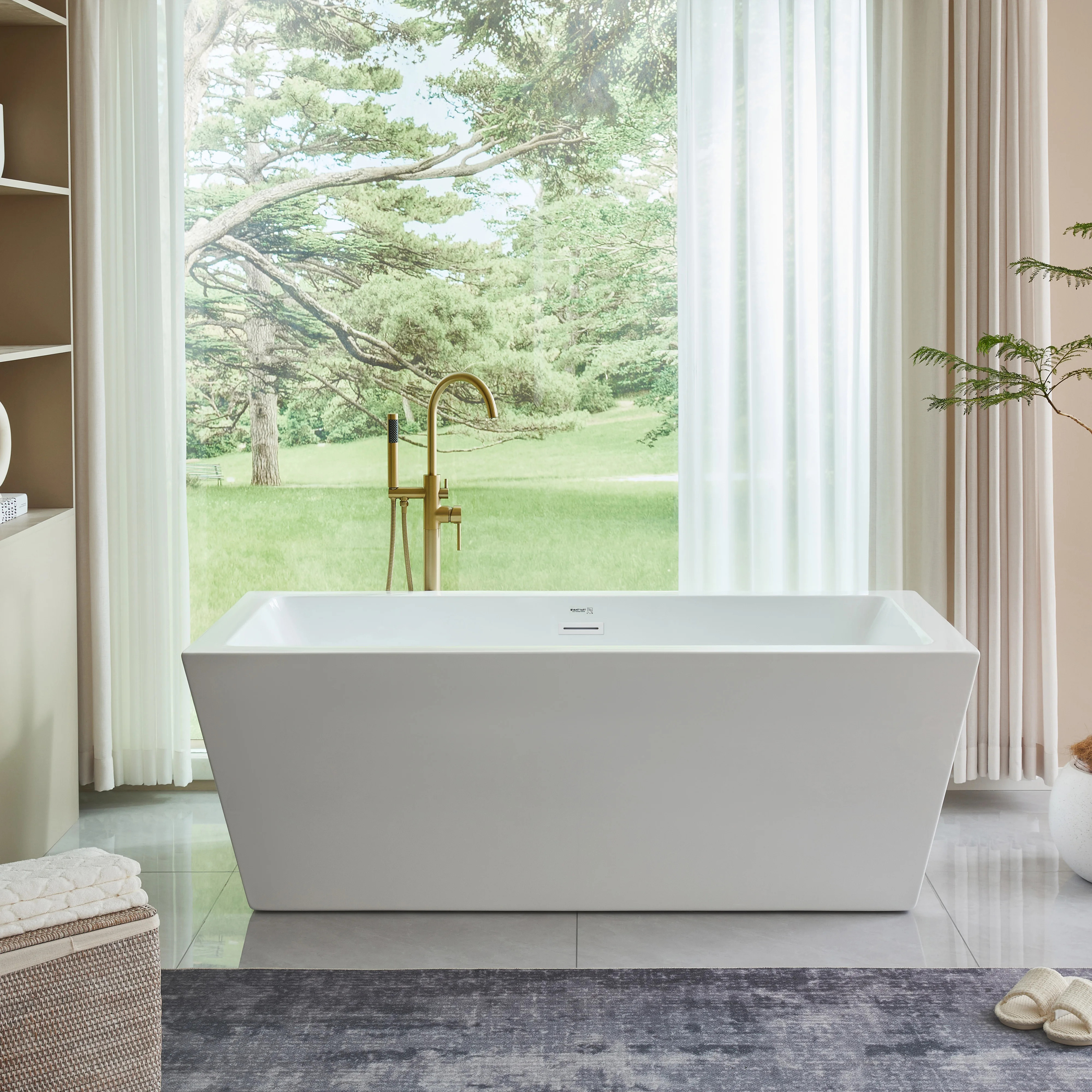 Vanity Art Elena 59" x 30" Freestanding Soaking Acrylic Bathtub & Reviews - Wayfair Canada | Wayfair North America