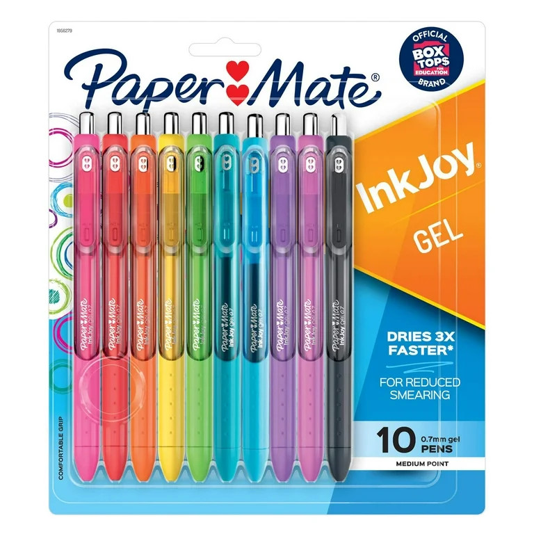 Paper Mate InkJoy Gel Pens, Medium Point (0.7 mm), Assorted Colors, 10 Count | Walmart (US)
