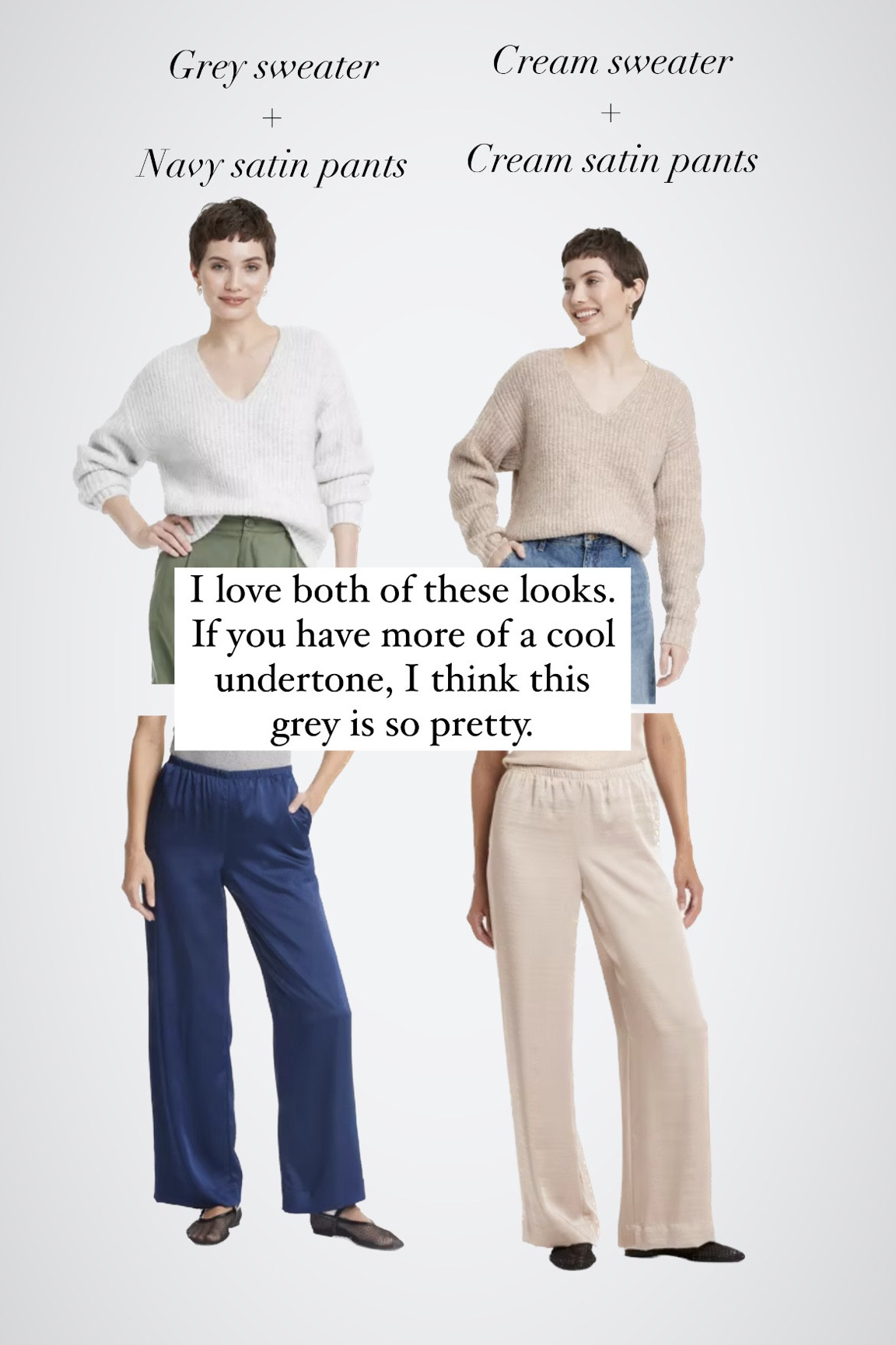 Silky pants and monochrome winter outfit #

#LTKFindsUnder50 #LTKWorkwear #LTKFamily