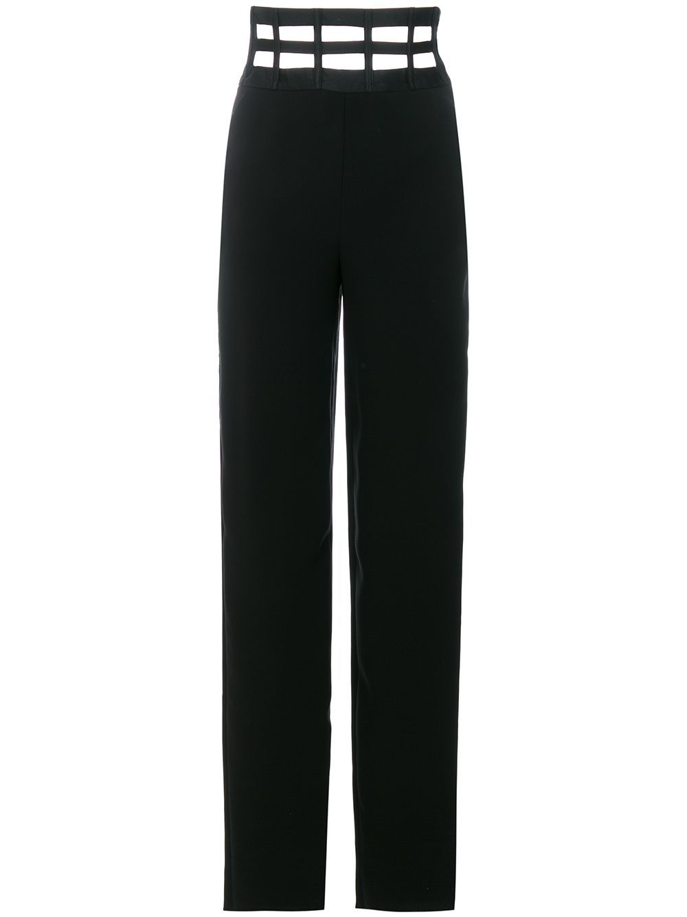 Giorgio Armani high-waisted cut out detail trousers - Black | FarFetch US