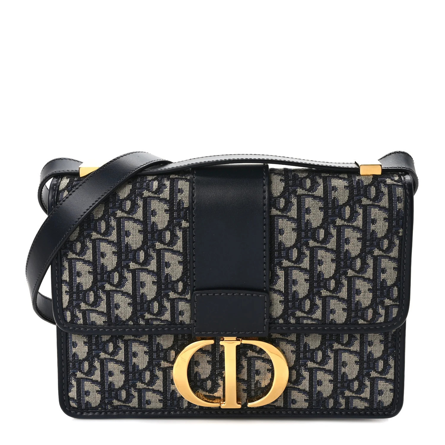 CHRISTIAN DIOR Oblique 30 Montaigne Flap Bag Blue | FASHIONPHILE | FASHIONPHILE (US)