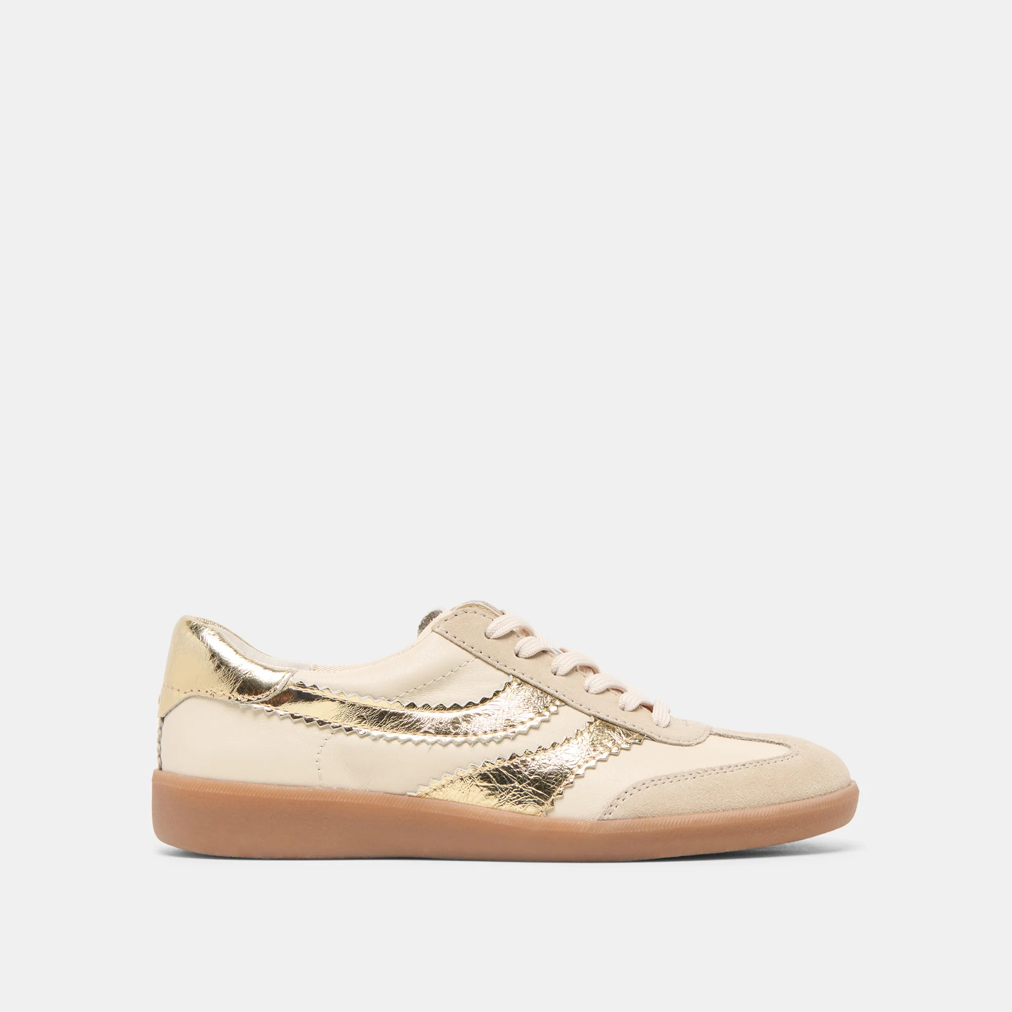 Merit White Gold Leather Sneakers | Dolce Vita | DolceVita.com