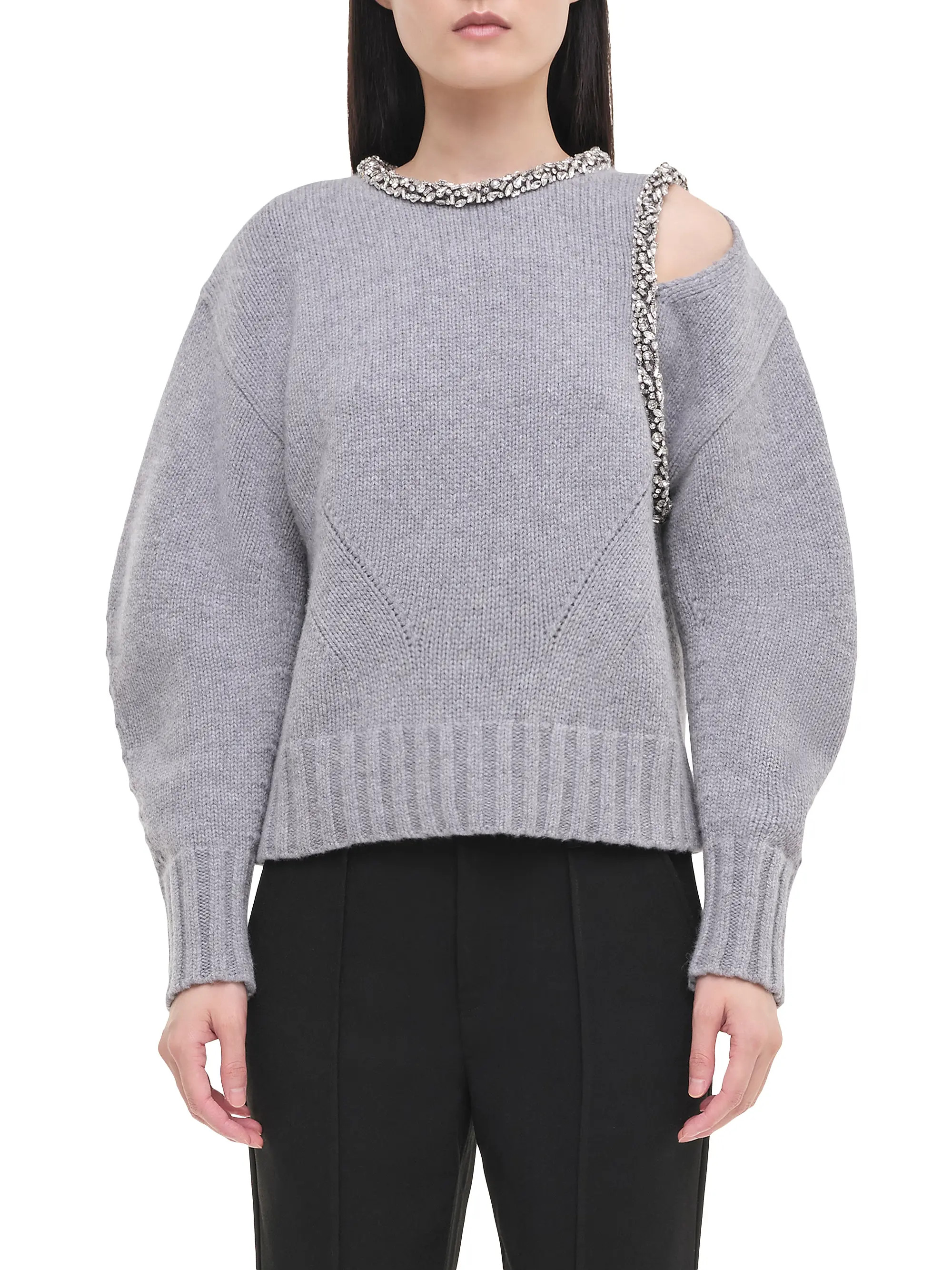 Monroe Crystal-Embellished Wool-Cashmere Crewneck Sweater | Saks Fifth Avenue