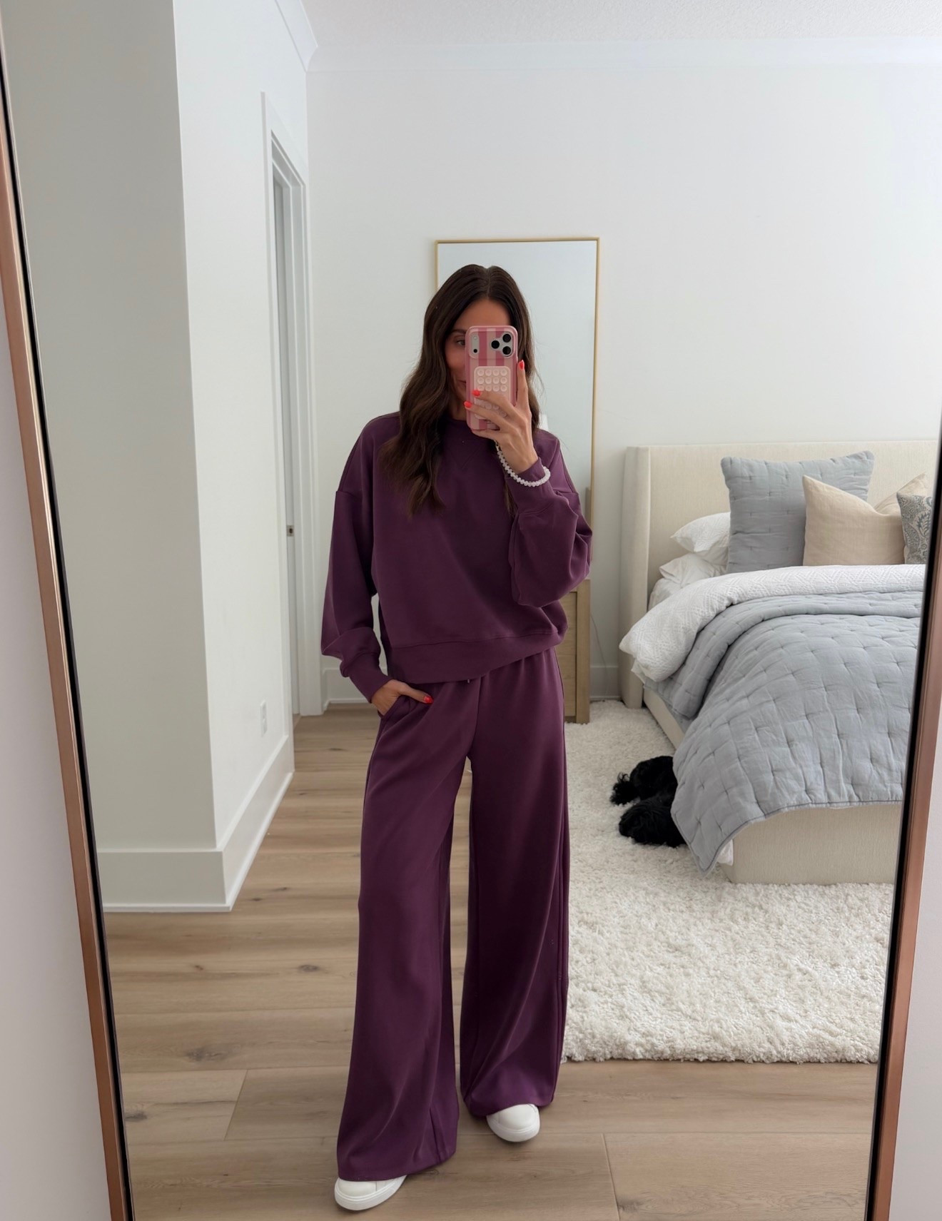 This matching lounge set has the softest drape and the wide leg pants give it such a flattering shape. The deep plum color is perfect for cozy fall days, travel, or relaxing at home.

matching lounge set, fall lounge set, wide leg pants, cozy fall outfit, travel outfit, matching set, plum lounge set, casual fall style, comfortable outfit, women’s loungewear, fall fashion, annabrstyle

#LTKTravel #LTKselfcare #LTKootd
