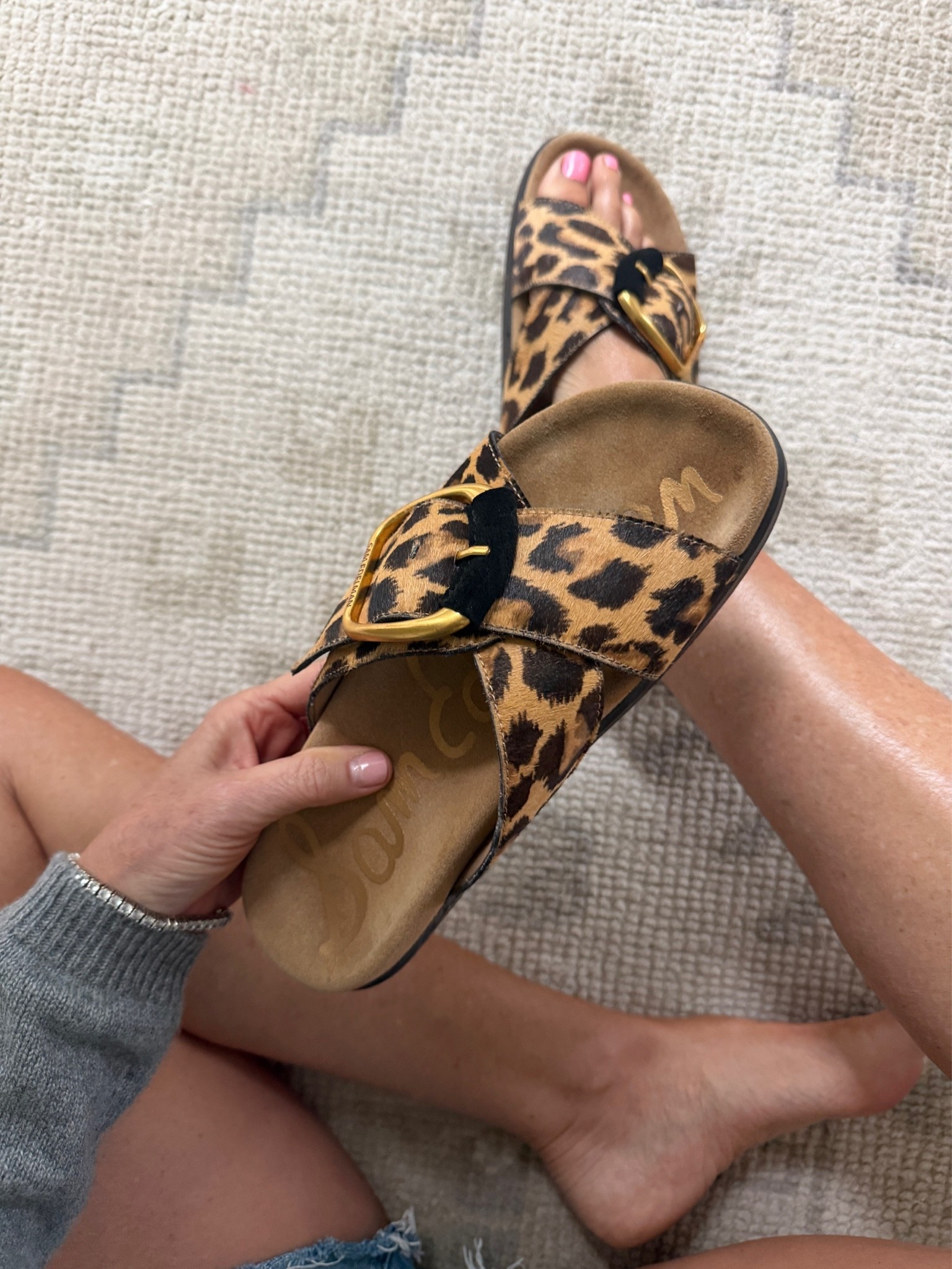 Now on sale. True to size and comfortable 
Darla buckle in leopard print

#LTKOver40 #LTKSaleAlert