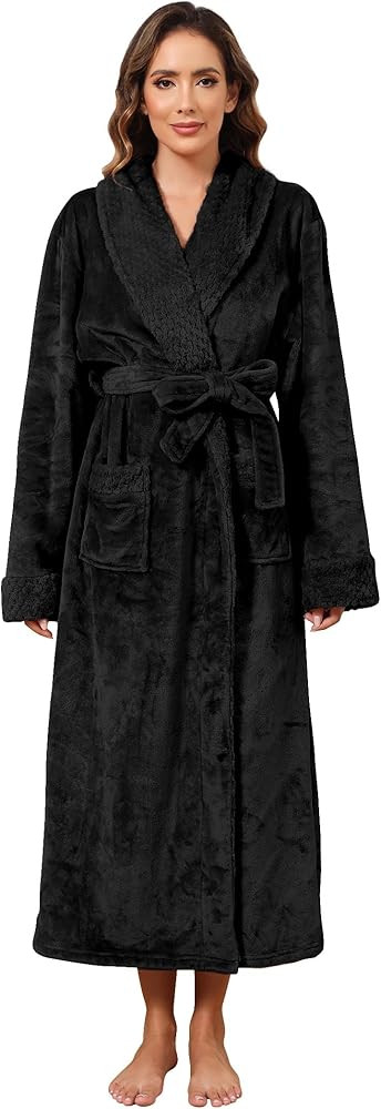 Hellomamma Long Bath Robe for Womens Plush Soft Fleece Bathrobes Nightgown Ladies Pajamas Sleepwe... | Amazon (US)