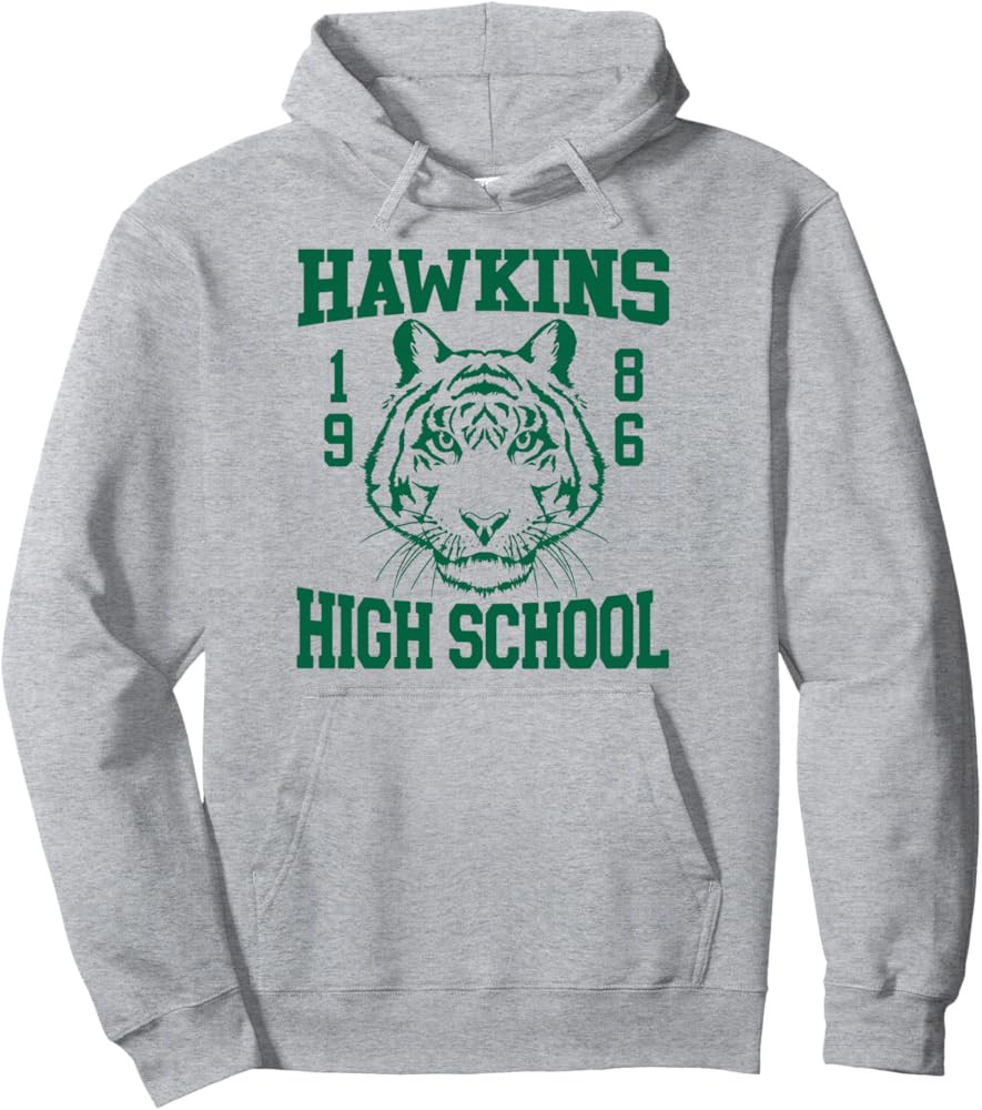 Stranger Things 4 Hawkins High School Green Logo Pullover Hoodie | Amazon (US)