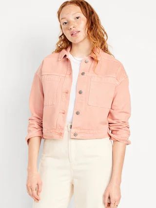 Cropped Utility Jean Jacket | Old Navy (US)