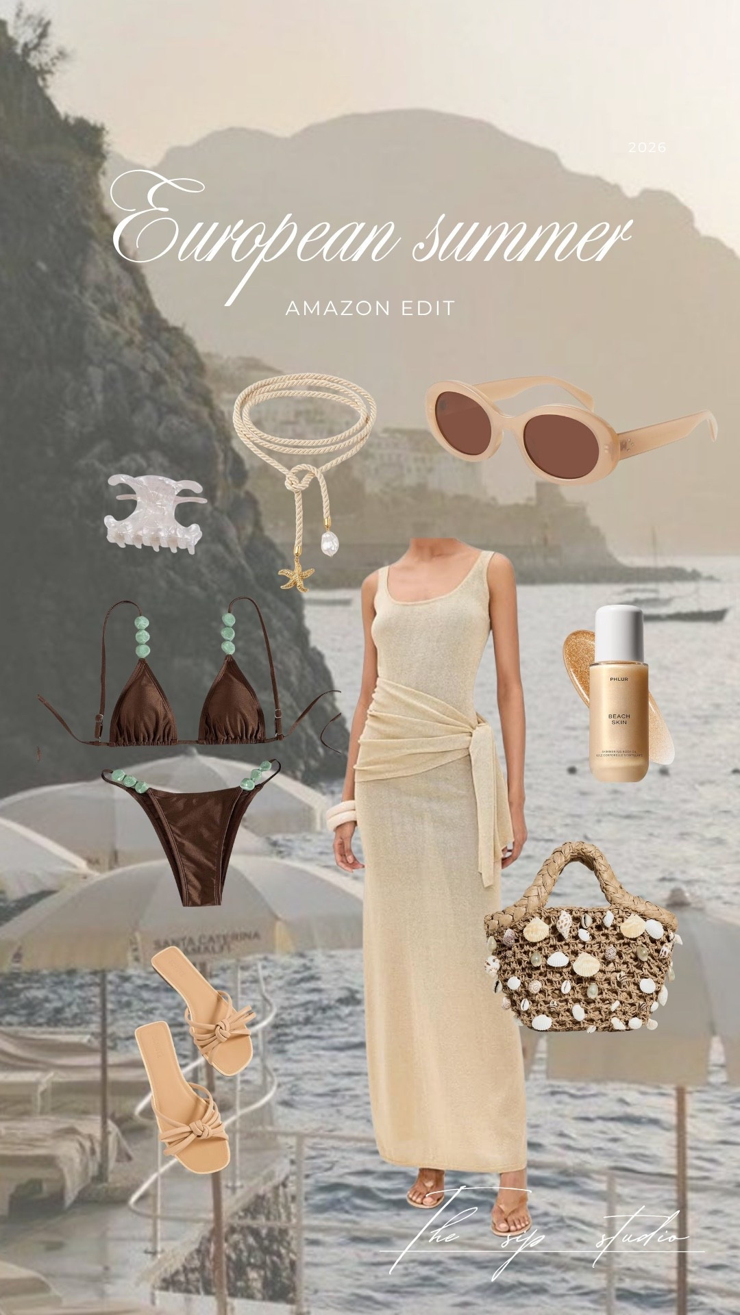 European summer style / dress / sandals / sunglasses / bikini/ shell handbag

#LTKootd #LTKSaleAlert #LTKTravel