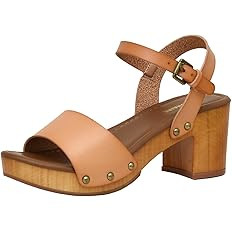 CUSHIONAIRE Women's Sloan Faux Wood Sandal +Memory Foam Insole & LiteSole Technology -Wide Widths... | Amazon (US)