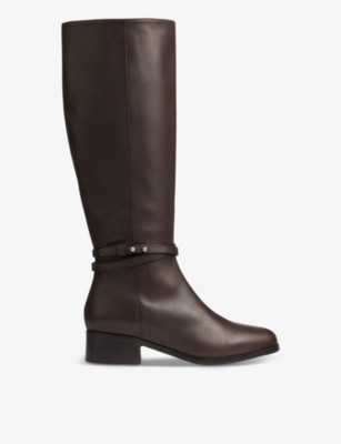 Bena stud-detail leather knee-high boots | Selfridges
