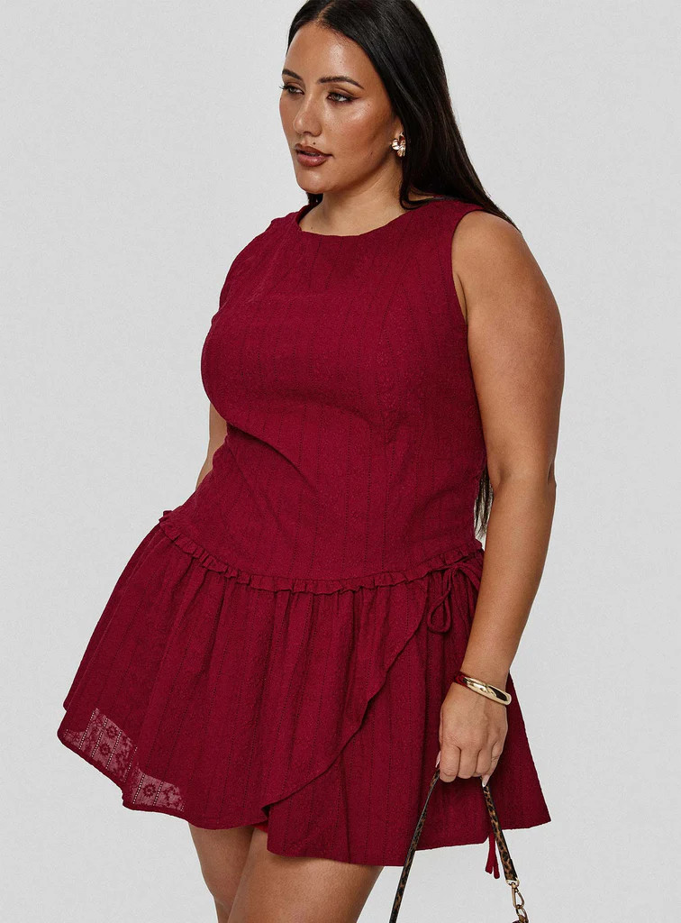Cosie Mini Dress Red Curve | Princess Polly US