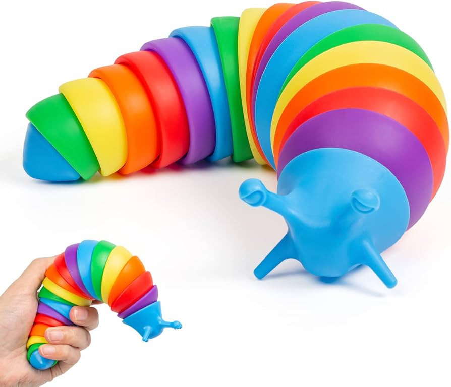 Fidget Slug, Articulated Caterpillar Fidget Toy Makes Relaxing Sound, Relastic Worm Snail Toy, Se... | Amazon (US)