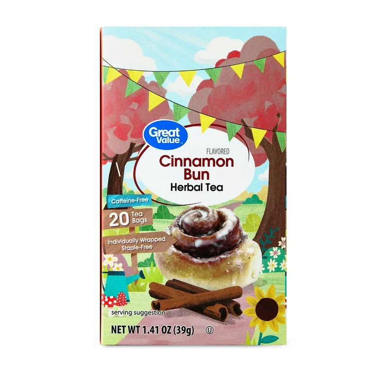 Great Value Cinnamon Bun Herbal Tea Bags, 1.41 oz, 20 Count | Walmart (US)