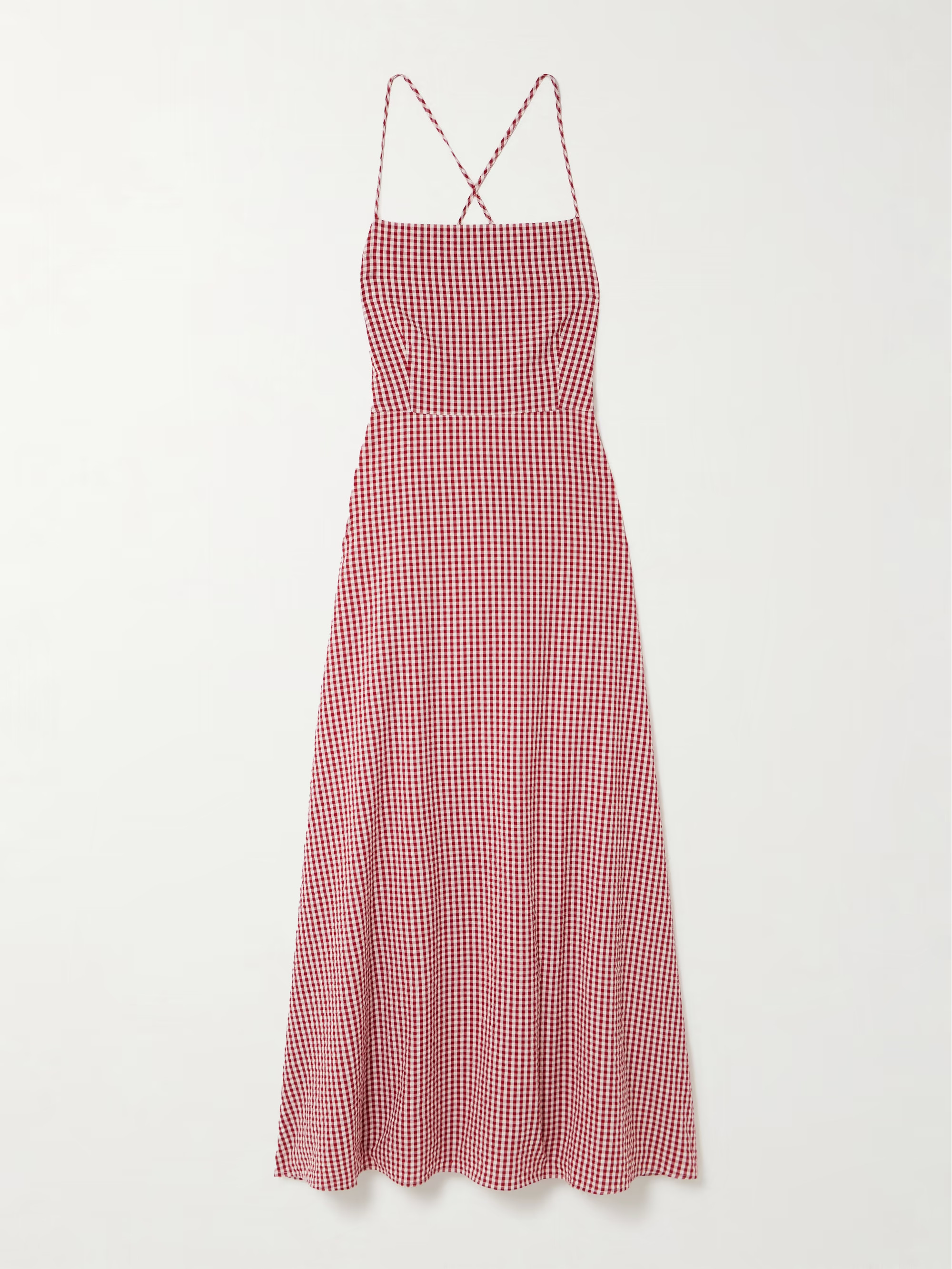 Lori open-back gingham cotton-seersucker maxi dress | NET-A-PORTER APAC