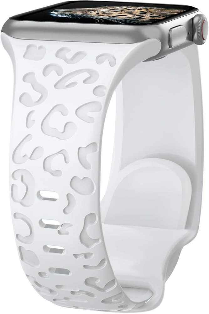 Leopard Engraved Bands for Apple Watch Band 40mm 38mm 41mm 42mm 44mm 45mm Women Men, Cheetah Spor... | Amazon (US)