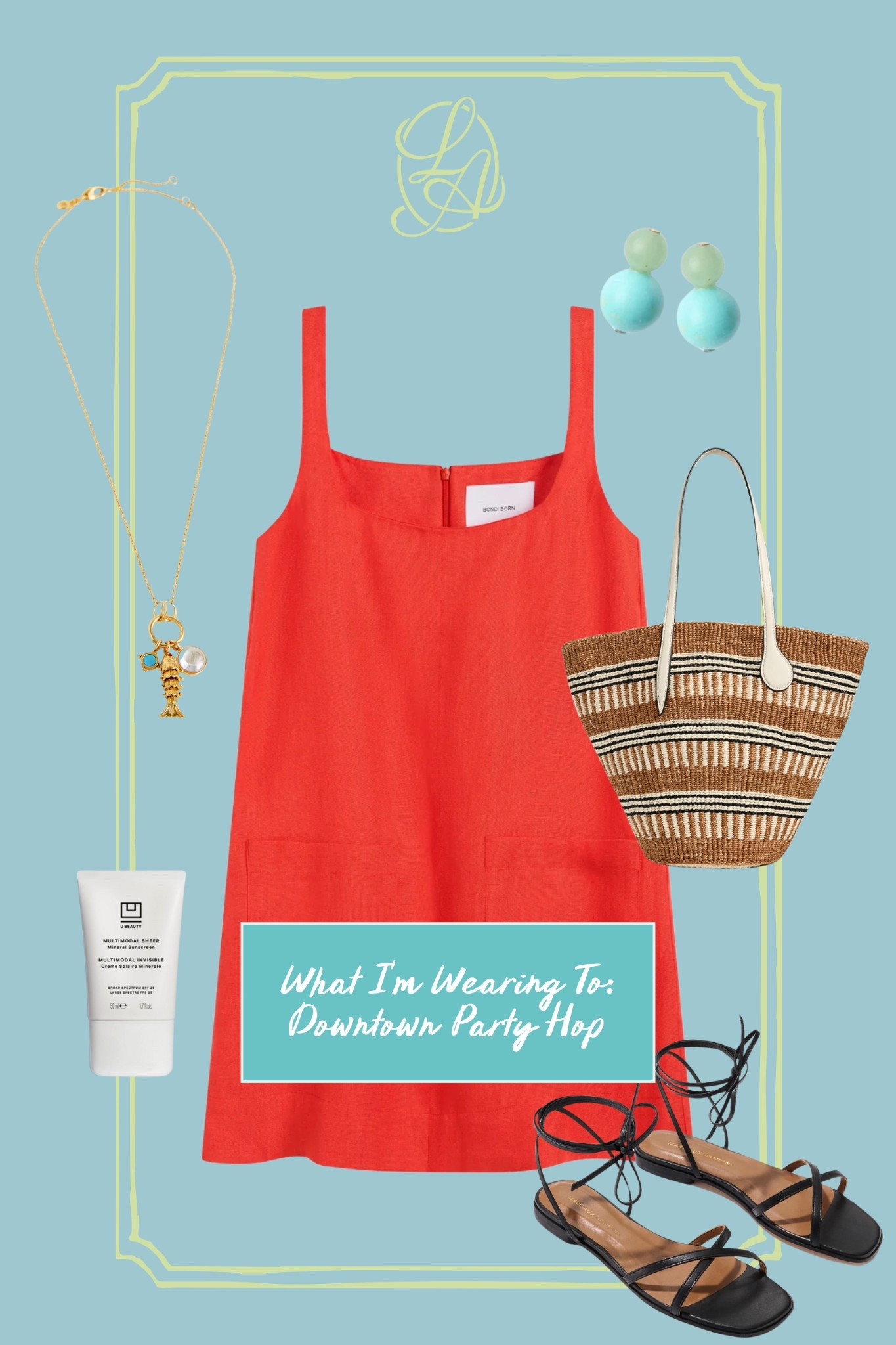 Fun little coral dress to downtown party hop in!