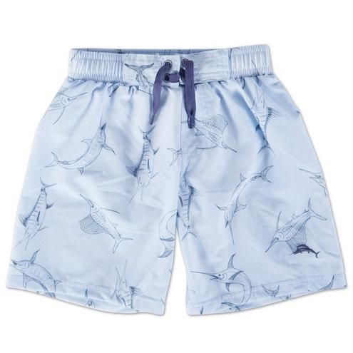 Little Boys Marlin Print Swim Trunks - Light Blue-Light Blue-3385274863243   | Burkes Outlet | bealls