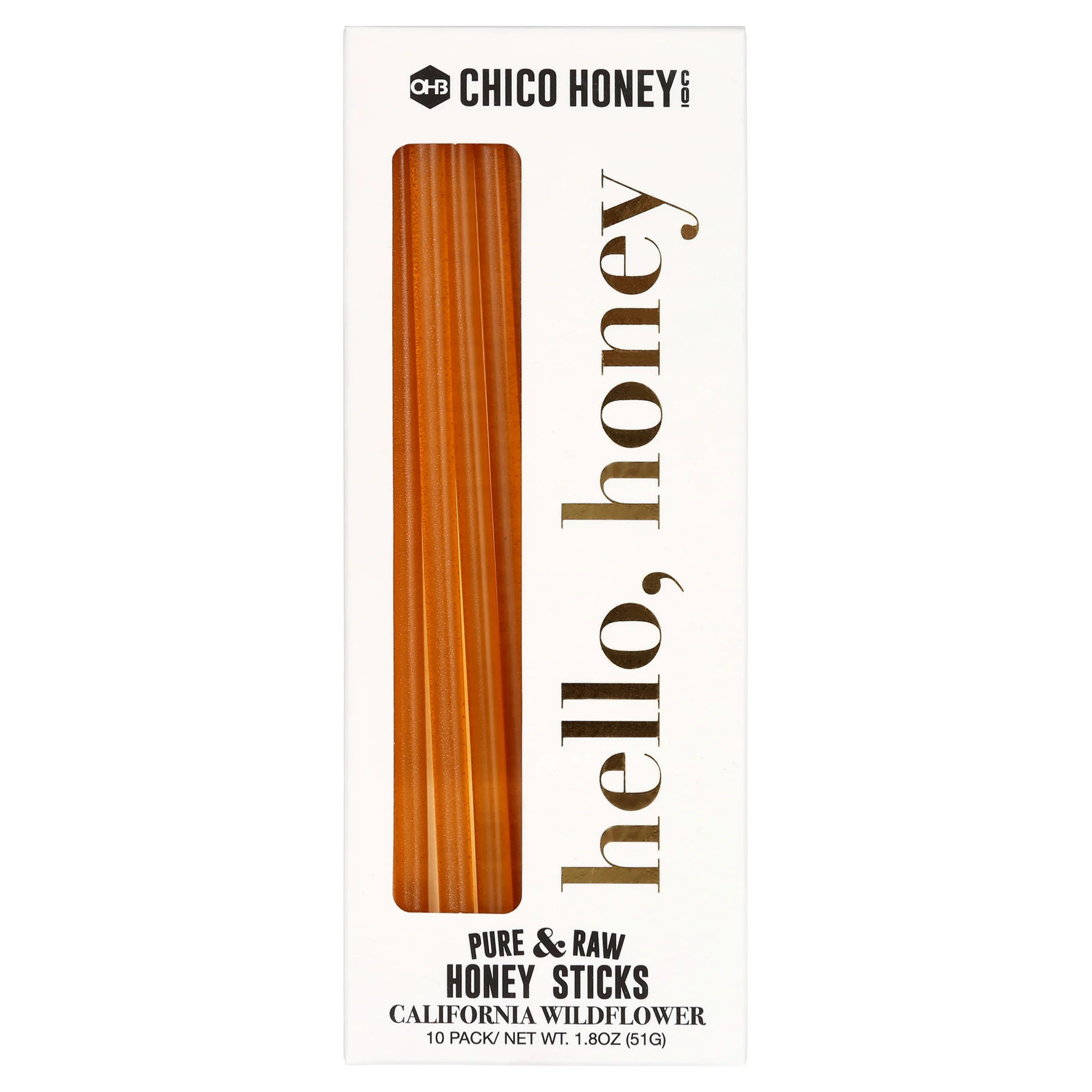 OHB Chico Honey Company, California Wildflower Honey 10pk Sticks 1.8oz | Walmart (US)