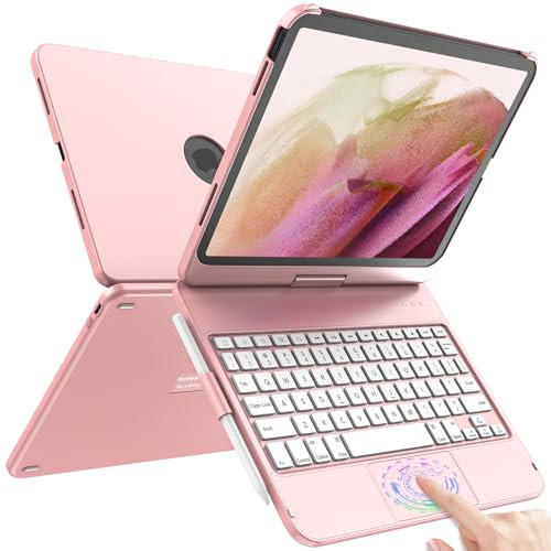 TQQ Touch iPad 10th Generation Case with Keyboard (10.9", 2022) & iPad (A16) 11th Gen (11", 2025) - 360° Rotatable, Thin & Light, Multi-Touch Trackpad Compatible with 10.9 inch 10th Gen (Pink) | Amazon (US)