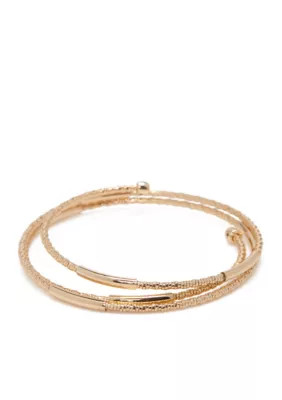 Gold-Tone Twisted Coil Bracelet | Belk